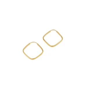 Brincos Argola Losango M em Ouro Amarelo 18k