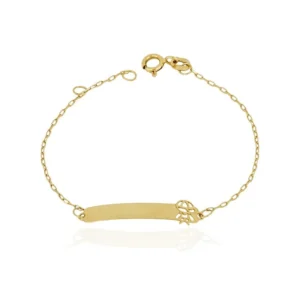 Pulseira Infantil Menino de Chapinha de Ouro Amarelo 18k
