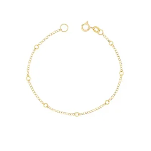 Pulseira Infantil de Ouro Amarelo 18k com Argolas