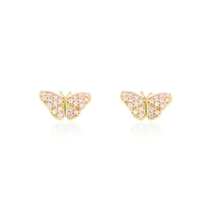 Brincos Borboleta de Ouro Amarelo