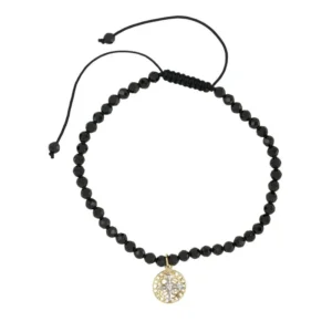 Pulseira Shambala São Bento de Ouro Amarelo 18k e Espinélios