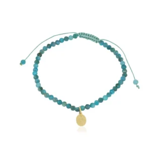 Pulseira Shambala N.S. Aparecida de Ouro Amarelo 18k e Apatita