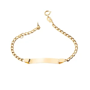 Pulseira Infantil Plaquinha de Ouro Amarelo 18k